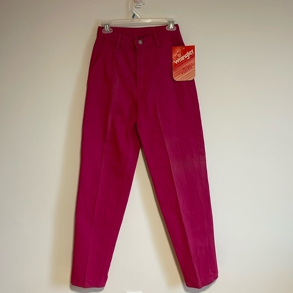 VTG Wrangler Jeans 26” Deadstock 80s Waist Mom Western Hot Pink Eclectic Max - Picture 1 of 16